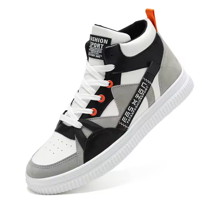 Zapatos de monopatín Unisex, Zapatillas altas de tenis transpirables, zapatos deportivos antideslizantes cómodos para jóvenes - 1