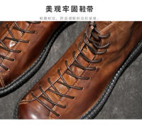 Botas de cuero de alta gama para hombre, zapatos de piel de vaca pura, botas altas de piel de vaca de primera capa - details 10
