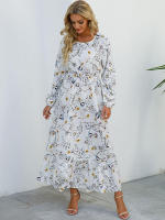 Vestido largo playero de verano para mujer, casual, elegante, de manga larga y corte en A. - details 17