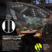Parasol Excentrico de Sombrilla con 32 Luces LED Solar Giratorio 360º, Protección UV - details 39
