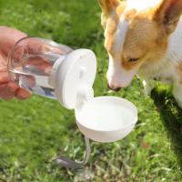 Botella de agua portátil para mascotas de 350ml, taza plegable reutilizable para beber para mascotas, a prueba de fugas con cordón, cuenco de alimentación para mascotas al aire libre - details 6