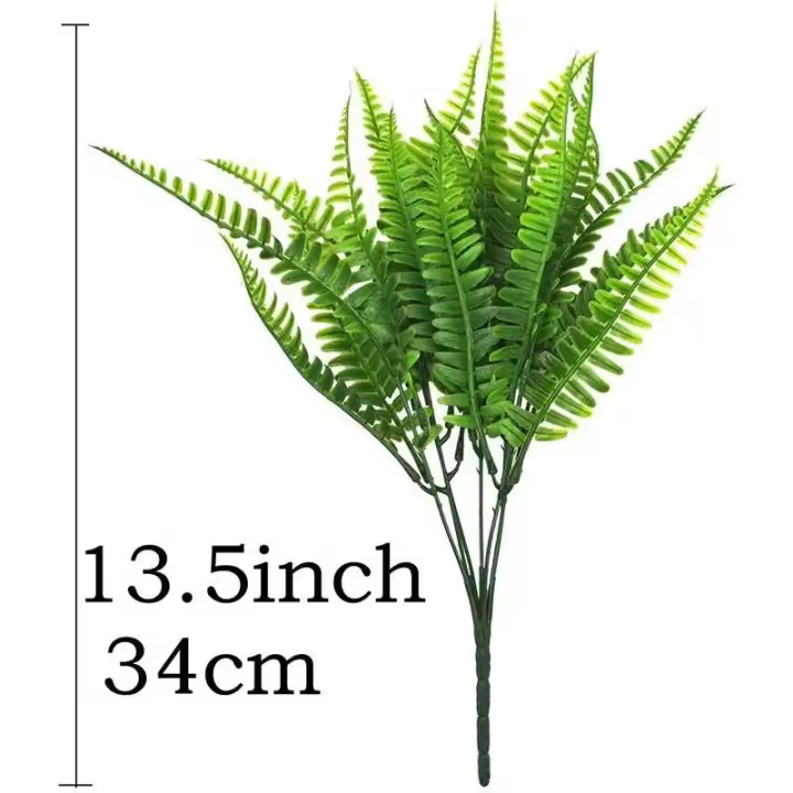 Hojas de Ferno Persio Artificiales Decoración de Habitación Plantas Artificiales Hojas de Césped - 1