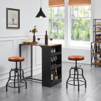 Taburete sintético Alto Redondo Ajustable en Altura con Dos reposapiés, Silla de Cocina con Marco de Metal para Cocina, Restaurante Bistrot Negro - details 27