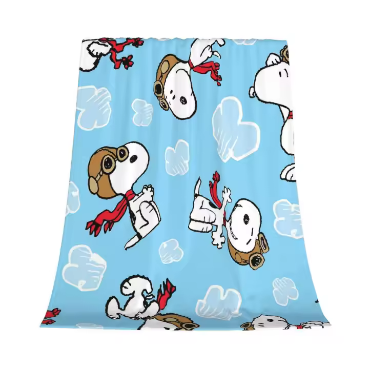Manta de franela sin costuras Snoopy para decoración de dormitorio y ropa de cama -CT985 - 1