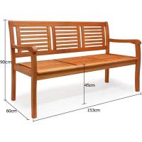 Banco de jardín de madera FSC ®   Capacidad de Carga 480Kg 3 Plazas 153x90x60cm Eucalipto Terraza Balcón - details 2