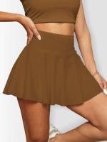 Faldas plisadas de tenis de cintura alta de Color sólido para mujer, falda corta deportiva de secado rápido con bolsillo interior para correr - details 8