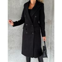 Abrigo de lana de manga larga Simple para mujer, moda de otoño e invierno - details 18