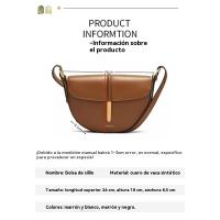 Color Sólido De Cuero De Vaca Europea Y Americana De Moda Hombro Crossbody Bolsa De Silla De Montar - details 3