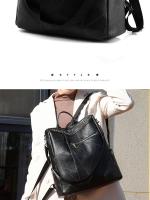 Mochila Vertical de Pu para mujer, bolso cruzado de viaje de gran capacidad, tendencia informal - details 1