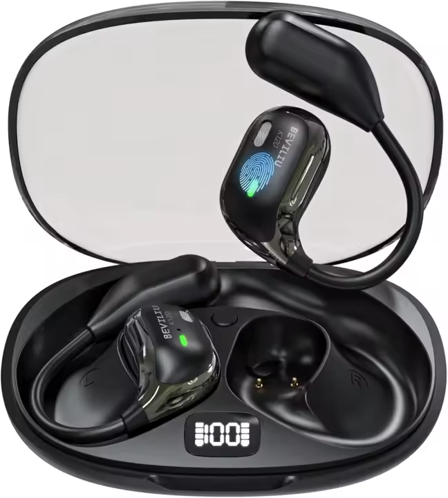 Beviliu Translation Earbuds en tiempo real, auriculares con traducción de 144 idiomas, 8 idiomas sin conexión, dispositivo traductor Ai 3 en 1 para iOS y Android inalámbrico 5.4 K120 (negro) - 1