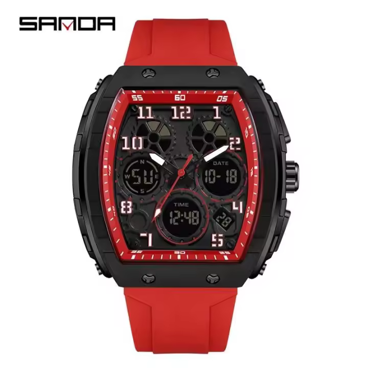 Reloj Digital Multifuncional de Lujo Premium 2025 Reloj de Moda para Hombres a Prueba de Agua con Correa de Cuero Función de Alarma Estilo Trendy - 1