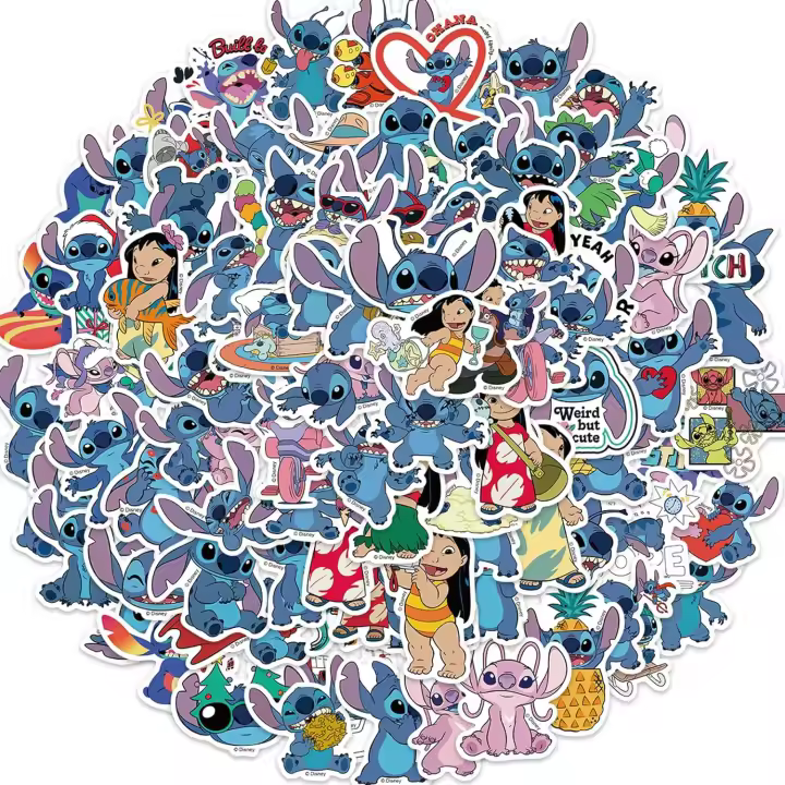 Pegatinas impermeables de Lilo y Stitch Diseño sencillo para botellas de agua, portátiles, hidroflashes, ordenadores Regalo perfecto para niños y adolescentes - 1