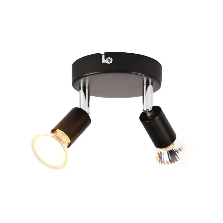 CBJKTX Luz de techo LED GU102 Focos de techo redondos modernos 350 °   Focos de techo para cocina, pasillo, dormitorio, negro - 1
