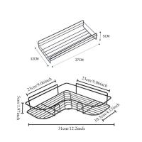Estante de iluminación para ducha doméstica de esquina de metal no perforado para baño, colgante organizativo 2024 - details 6