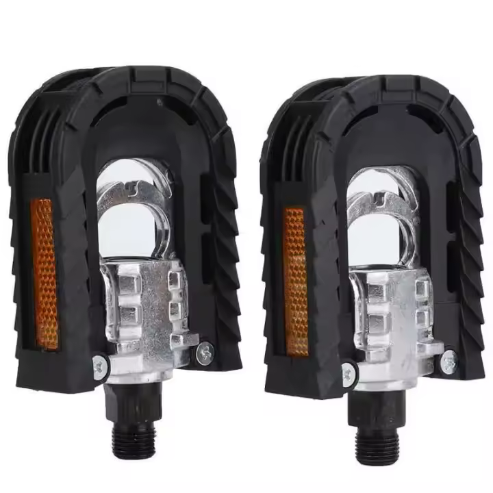 1 par de pedales de aluminio universales antideslizantes anchos, pedales de bicicleta de carretera ligeros y plegables - 1