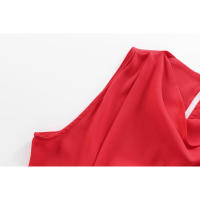 Mono asimétrico con cinturón para mujer, peto largo sin mangas, elegante, con hebilla, informal, de un hombro - details 4