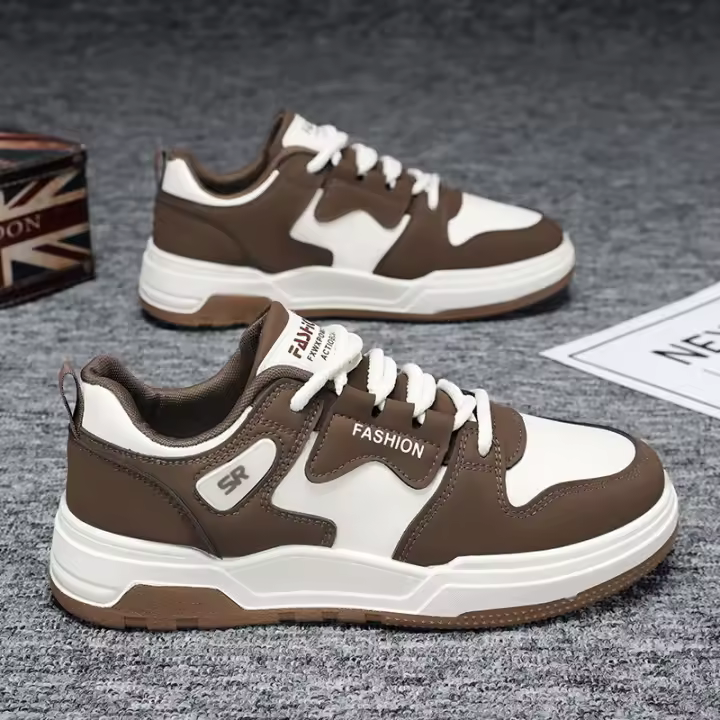 Zapatos de los hombres 2025 nueva primavera y otoño zapatos deportivos versátiles antideslizantes zapatos casuales de los hombres zapatos de junta estilo universitario ins zapatos de moda zapatos para correr de moda - 1