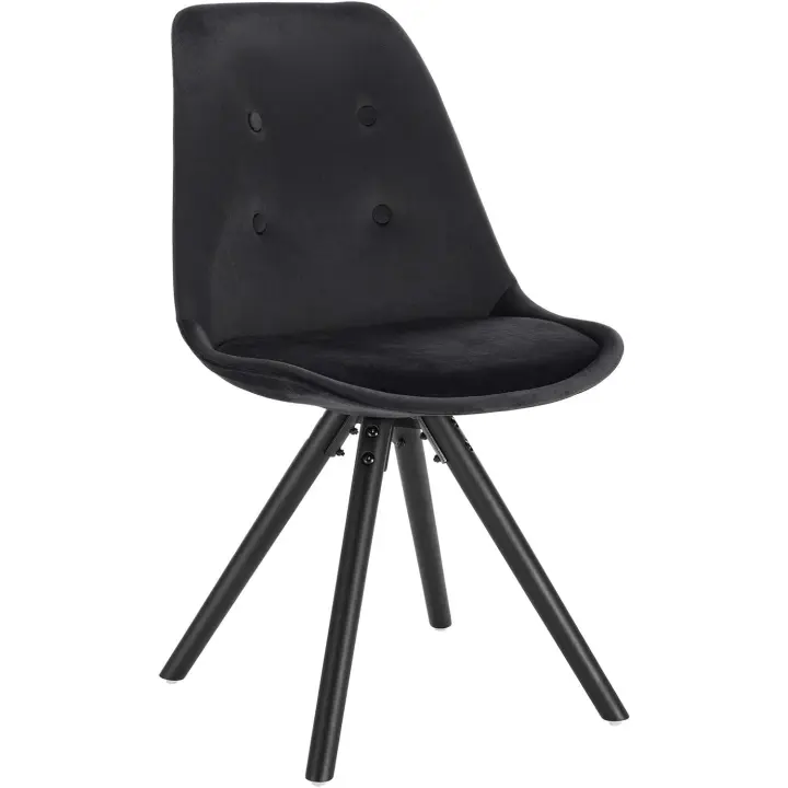 Silla de Comedor Nórdica Vintage de Madera Maciza Diseño Moderno con Resalto Marrón Oscuro - 1