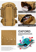 Mochila de gran capacidad para acampar, bolso de hombro de viaje para senderismo al aire libre, impermeable, escalada, montañismo, 100l - details 2
