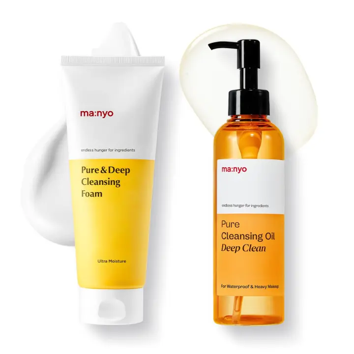 ma:nyo [Set de limpieza Aceite limpiador espuma de limpieza profunda limpia y pura 6.7 fl oz - 1