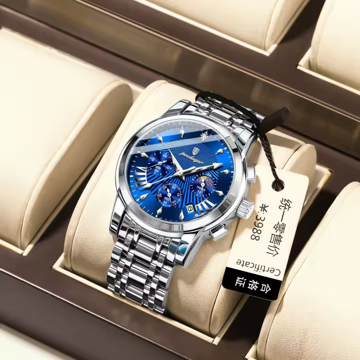 Reloj multifunción nuevo hombre a prueba de agua moda reloj de cuarzo - 1