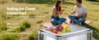 SucceBuy Carro enfriador con ruedas para hielo, 20"L x 14"W x 38"H (510 x 360 x 970 mm) Contenedor de refrigeración de acero inoxidable con ruedas - details 0