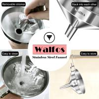 Cuchara Walfos de acero inoxidable 3 piezas con filtros desmontables y cepillo de limpieza ideal para transferir líquidos aceites jams ingredientes secos y polvo utensilio de cocina especializado - details 8
