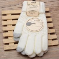 Guante de punto de lana cálido para teléfono móvil, guantes de punto para pantalla táctil, dedo completo, guante de ganchillo fe - details 12