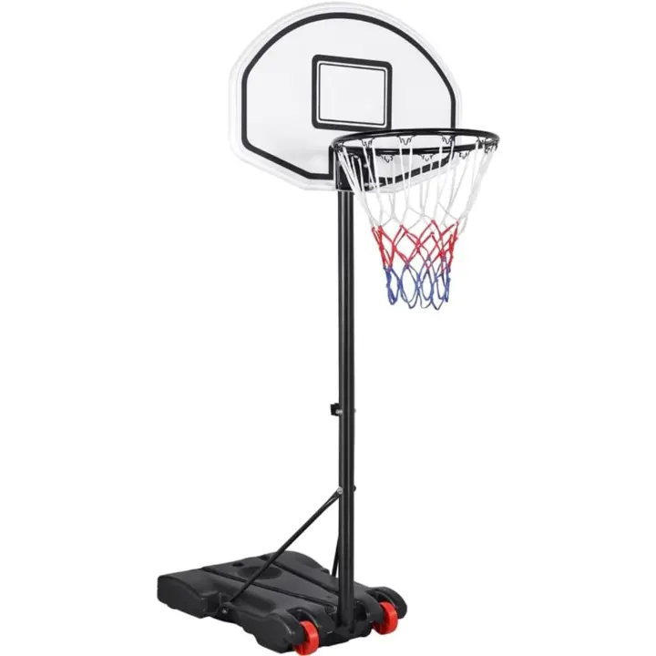 Baloncesto para Exteriores/Interiores Altura Ajustable 73 x 73,5 x (196-251) cm Tableros de Baloncesto con Ruedas para Niños y Adultos - 1