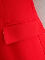 TRAFZA-traje elegante de manga larga para mujer, traje con cuello, Bolsillo falso, decorado, Color sólido, estilo callejero, prendas de vestir exteriores informales - details 18