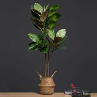 Decoración de Campo Verde Artificial de Alta Calidad 105cm, Ramas de Magnolia Falsas, Hojas de Goma Plástica, 2 Garfos - details 0