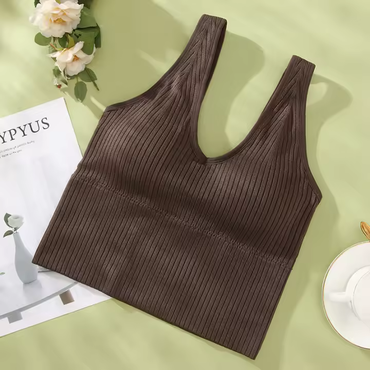 Sujetador largo inalámbrico sin espalda para mujer, trajes de otoño, frescura de otoño, informal, cómodo, transpirable, lencería, sujetadores para mujer, sujetadores push up para mujer, ropa - 1