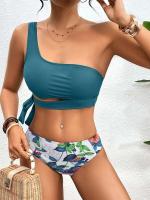 Conjunto de bikini de un hombro, trajes de baño, trajes de baño, ropa de playa sexy 2025 con relleno suave para mujer - details 18