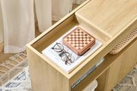 Mesa Auxiliar con 2 Estantes Consola Mesita de Noche con Ruedas Mesa Blanca Mesita 70 x 35 x 60 cm FBT34-W ES - details 23
