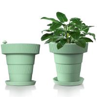 Macetas de flores para exteriores o interiores con función de autorriego, macetas de flores con agujeros de drenaje y placas verdes - details 1
