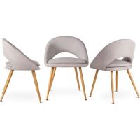 Gris Perla x2 – Pack de 2 Sillas de Comedor Tapizadas, Acolchadas y Ergonómicas, Estilo Moderno para Salón, Dormitorio o Cocina - details 6