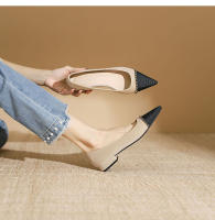 Nuevo estilo elegante de celebridad, cadena dorada, zapatos individuales de tacón bajo, zapatos individuales casuales - details 16