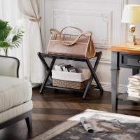 Paquete de 2, Soporte para Maleta de Bambú Plegable con Estante de Almacenamiento para Habitación de Invitados, - details 2