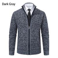 Abrigo deportivo informal para hombre, cárdigan cálido de lana con cremallera, cuello alto, Color sólido, otoño e invierno - details 4