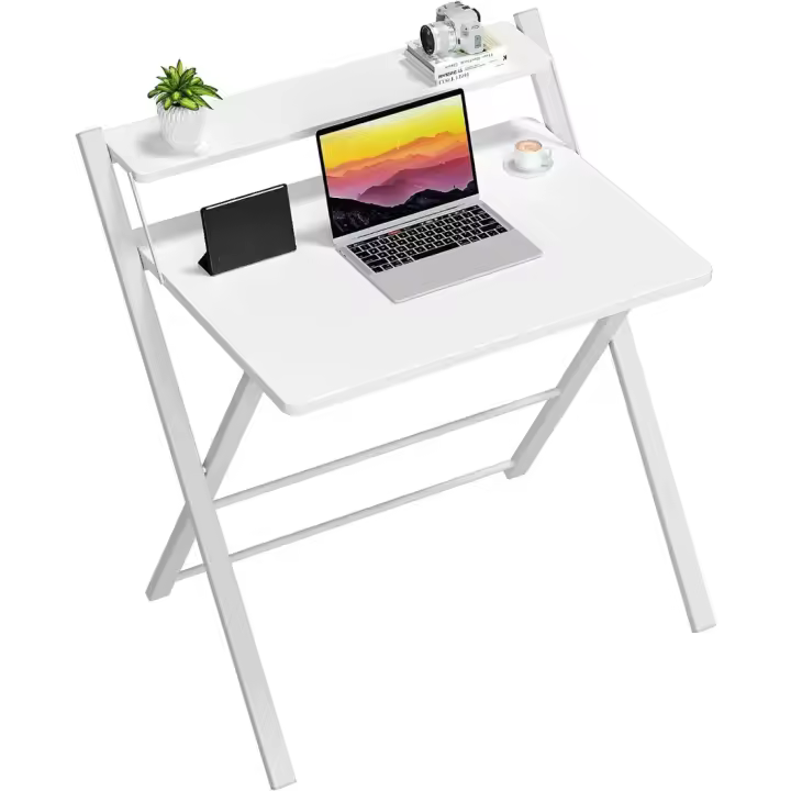Escritorio Plegable GreenForest Tamaño Pequeño para Espacio Pequeño Sin Montaje Blanco - 1