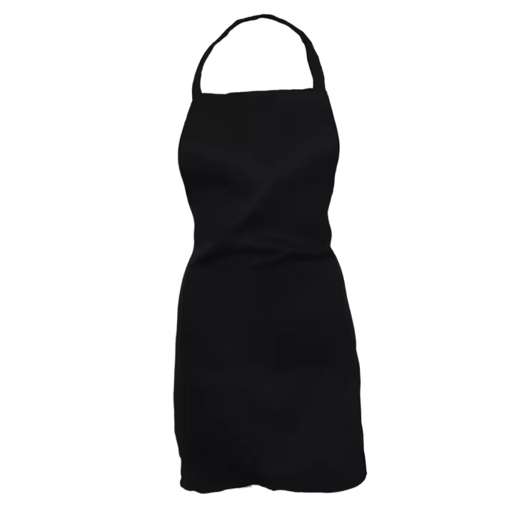 Delantal liso con bolsillo frontal para cocina, accesorio para cocinar, hornear, color negro - 1