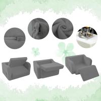 Sofá infantil plegable, cómodo sofá cama para niños pequeños, sofá cama 2 en 1 para esquina acogedora, habitación infantil, minisofá con función de dormir para niños y niñas, color verde - details 12