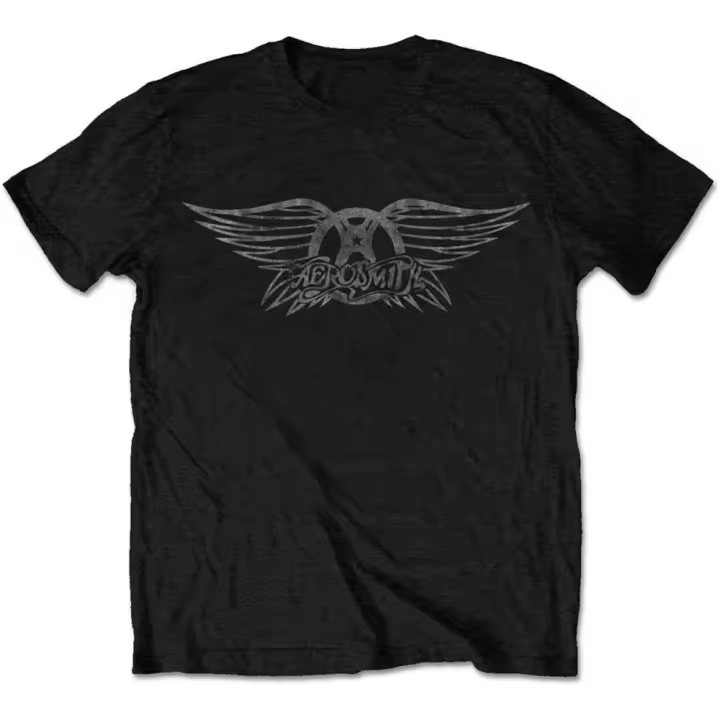 Camiseta de Aerosmith Classic Logo oficial para hombre, color negro. - 1