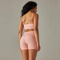 Conjunto Deportivo de Yoga sin Costuras para Mujeres Sports Bra Sin Mangas, Pantalones Cortos - details 23