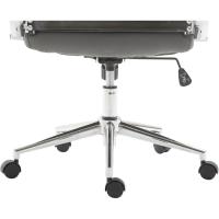 Silla De Oficina Kolumbus En Simil Cuero & Base De Metal con Ruedas I Silla De Escritorio Ergonómica & Regulable En Altura, Color:Gris - details 4