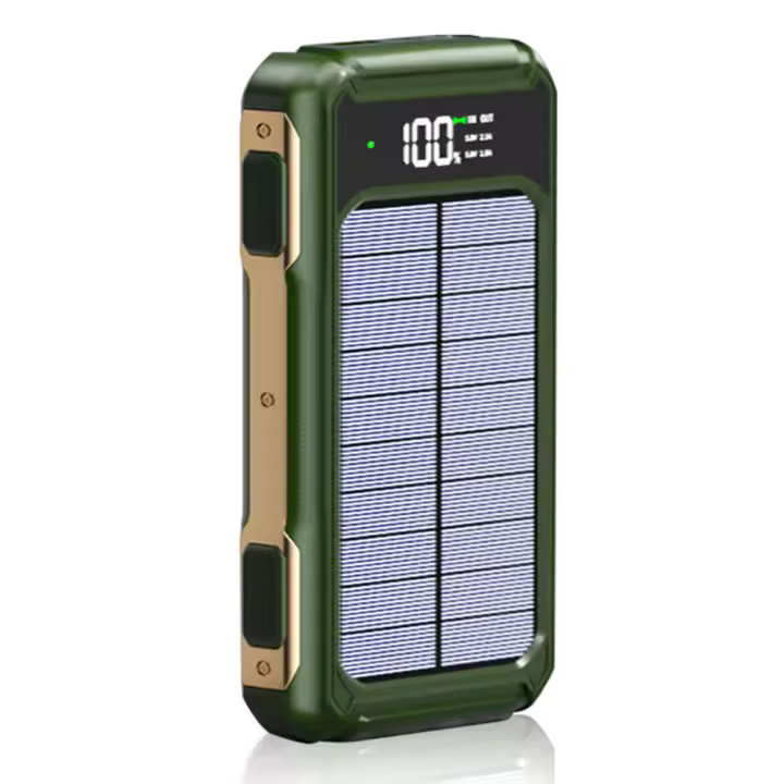 Banco de Energía Solar Universal de 10000 mAh con 4 cables, Carga Súper, USB TypeC, Luz LED, Bench de Energía para Exterior Xiaomi iPhone - 1