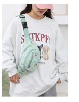 Riñonera de tres capas con solapa para mujer, bolso de pecho a la moda para deportes al aire libre, bolso de cintura con estampado de letras, bolsos cruzados de hombro para niñas - details 6