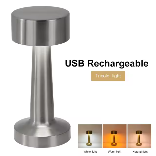 Lámpara de mesa retro Decoración táctil de metal - 1