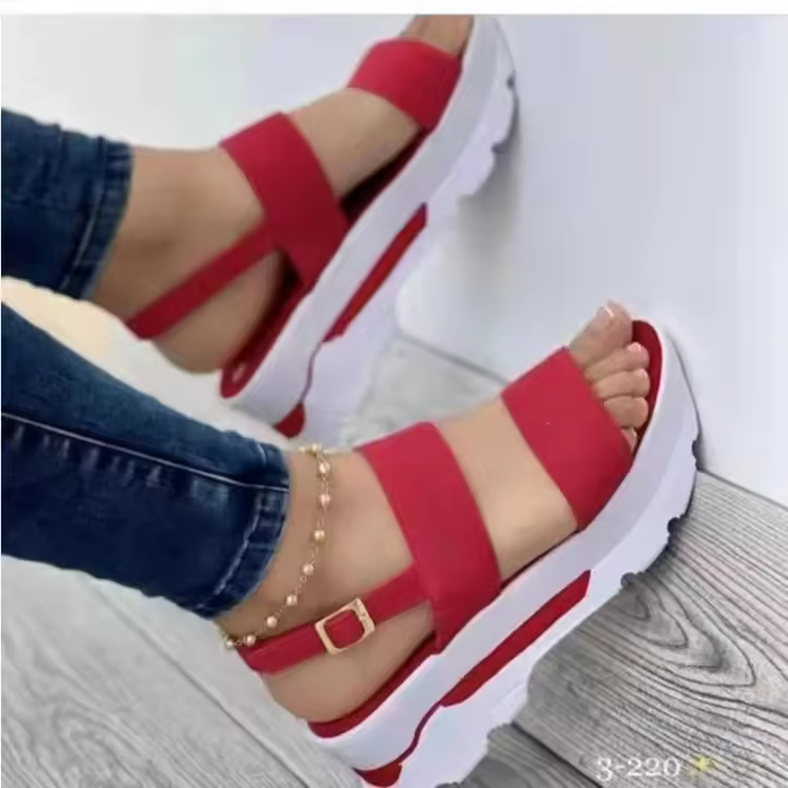 Sandalias de tacón de cuña de verano para mujer - 1