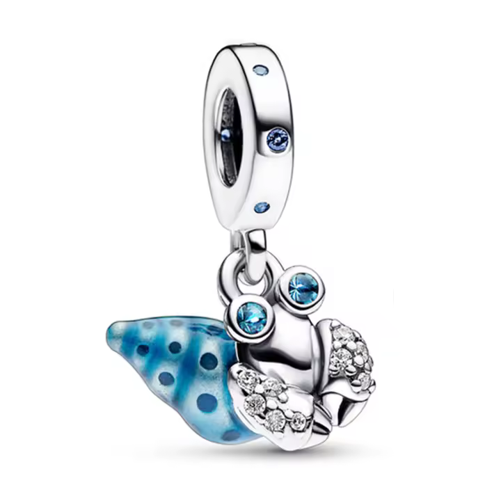 Colgante de Pulsera de Plata de Ley 925 en Forma de Concha Azul Regalo Nuevo para Damas 2024 - 1